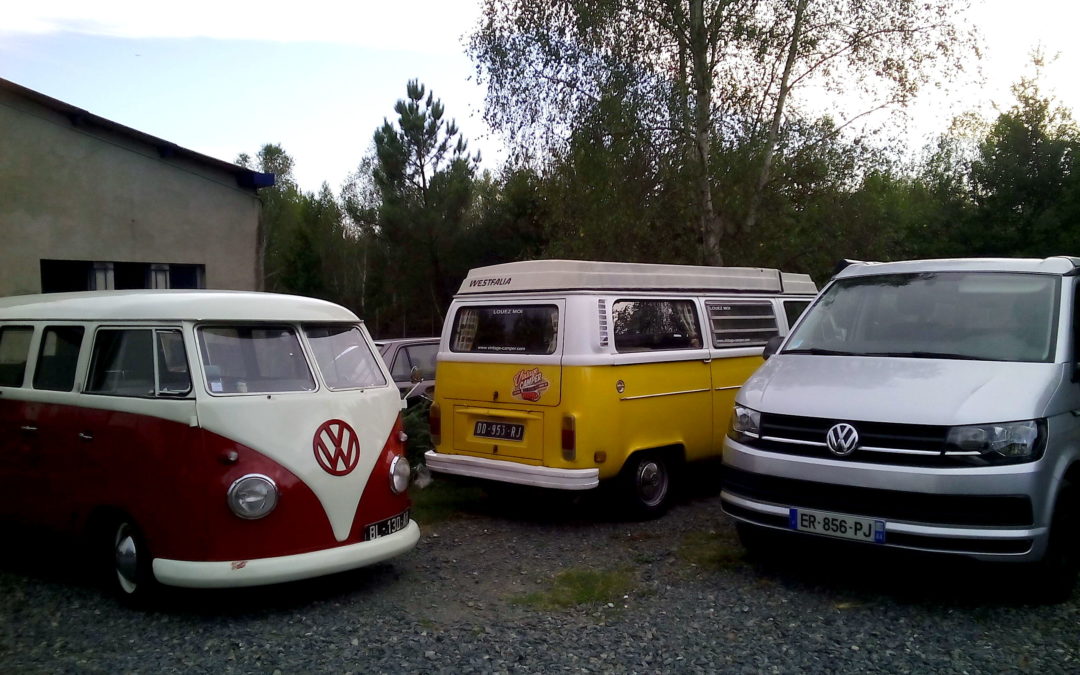 3 générations de transporter volkswagen en location depuis Bordeaux