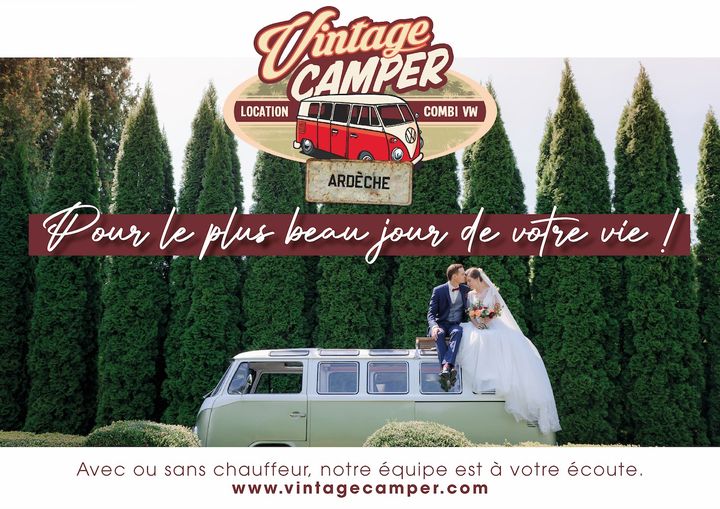 Vintage Camper Ardèche pour votre location de combi Volkswagen durant votre mariage