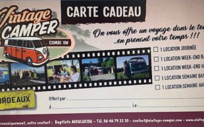 Gift cards for the holidays at Vintage Camper